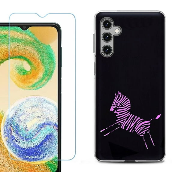 For Samsung Galaxy A16 5G Phone Case Cover, Shockproof Case with Tempered Glass Screen Protector, by OneToughShield - Zebra Running