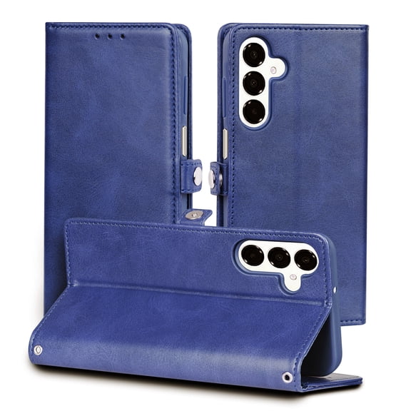 For Samsung Galaxy A17 Phone Case, 360 Full Protection Multiple Compartments Phone Case for Samsung Galaxy A17 Blue