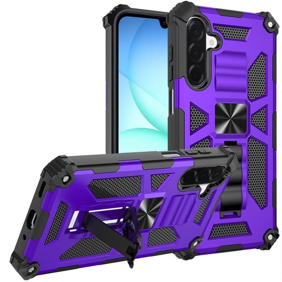 For Samsung Galaxy A17 S176V Machine Kickstand Phone Case - TCT Purple