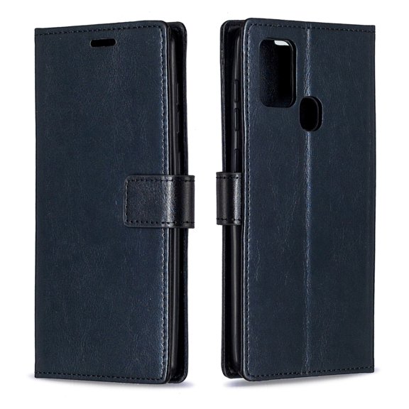 For Samsung Galaxy A21s Crazy Horse Texture Horizontal Flip Leather Case with Holder & Card Slots