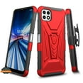 thumbnail image 1 of For Samsung Galaxy A22 5G Hybrid Armor Kickstand with Swivel Belt Clip Holster Heavy Duty 3 in 1 Defender Shockproof Rugged Phone Case Cover by Xpression [Red], 1 of 9