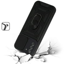 For Samsung Galaxy A23 5G Hybrid Cases with Slide Camera Lens Cover and Ring Holder Kickstand Rugged Dual Layers Cover ,Xpm Phone Case [ Black ]