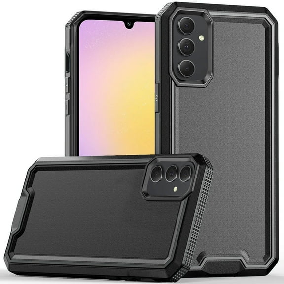 For Samsung Galaxy A25 5G Premium Fused Hybrid Tough Strong Hard PC TPU Rubber Shockproof Drop Protection Impact Cover ,Xpm Phone Case [ Black ]
