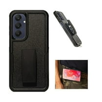 For Samsung Galaxy A26 5G Case, Black Shockproof 360° Rotating Belt Clip Case Cover with Kickstand