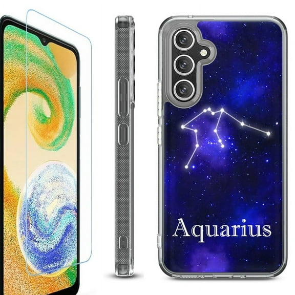 For Samsung Galaxy A26 5G Phone Case Cover, Shockproof Bumper Hybrid Case with Tempered Glass Screen Protector, by OneToughShield - Aquarius