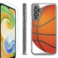 thumbnail image 1 of For Samsung Galaxy A26 5G Phone Case Cover, Shockproof Bumper Hybrid Case with Tempered Glass Screen Protector, by OneToughShield - Basketball, 1 of 3