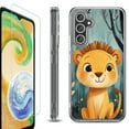 thumbnail image 1 of For Samsung Galaxy A26 5G Phone Case Cover, Shockproof Bumper Hybrid Case with Tempered Glass Screen Protector, by OneToughShield - Curious Lion Cub, 1 of 3
