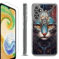 thumbnail image 1 of For Samsung Galaxy A26 5G Phone Case Cover, Shockproof Bumper Hybrid Case with Tempered Glass Screen Protector, by OneToughShield - Cyberpunk Cat, 1 of 3
