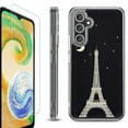 thumbnail image 1 of For Samsung Galaxy A26 5G Phone Case Cover, Shockproof Bumper Hybrid Case with Tempered Glass Screen Protector, by OneToughShield - Eiffel Tower Moon, 1 of 3