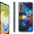thumbnail image 1 of For Samsung Galaxy A26 5G Phone Case Cover, Shockproof Bumper Hybrid Case with Tempered Glass Screen Protector, by OneToughShield - Fireworks, 1 of 3
