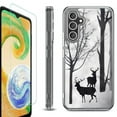 thumbnail image 1 of For Samsung Galaxy A26 5G Phone Case Cover, Shockproof Bumper Hybrid Case with Tempered Glass Screen Protector, by OneToughShield - Forest Deer, 1 of 3