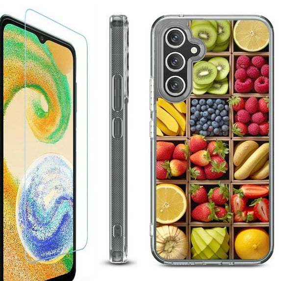 For Samsung Galaxy A26 5G Phone Case Cover, Shockproof Bumper Hybrid Case with Tempered Glass Screen Protector, by OneToughShield - Fruit Box