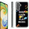 thumbnail image 1 of For Samsung Galaxy A26 5G Phone Case Cover, Shockproof Bumper Hybrid Case with Tempered Glass Screen Protector, by OneToughShield - Keep Calm Music, 1 of 3