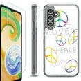 thumbnail image 1 of For Samsung Galaxy A26 5G Phone Case Cover, Shockproof Bumper Hybrid Case with Tempered Glass Screen Protector, by OneToughShield - Love/Peace, 1 of 3