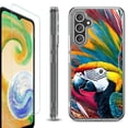 thumbnail image 1 of For Samsung Galaxy A26 5G Phone Case Cover, Shockproof Bumper Hybrid Case with Tempered Glass Screen Protector, by OneToughShield - Macaw, 1 of 3
