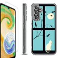 thumbnail image 1 of For Samsung Galaxy A26 5G Phone Case Cover, Shockproof Bumper Hybrid Case with Tempered Glass Screen Protector, by OneToughShield - Moon/Cat, 1 of 3