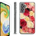 thumbnail image 1 of For Samsung Galaxy A26 5G Phone Case Cover, Shockproof Bumper Hybrid Case with Tempered Glass Screen Protector, by OneToughShield - Rose Bouquet, 1 of 3