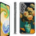 thumbnail image 1 of For Samsung Galaxy A26 5G Phone Case Cover, Shockproof Bumper Hybrid Case with Tempered Glass Screen Protector, by OneToughShield - Roses in a vase, 1 of 3