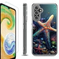 thumbnail image 1 of For Samsung Galaxy A26 5G Phone Case Cover, Shockproof Bumper Hybrid Case with Tempered Glass Screen Protector, by OneToughShield - Starfish, 1 of 3