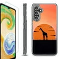 thumbnail image 1 of For Samsung Galaxy A26 5G Phone Case Cover, Shockproof Bumper Hybrid Case with Tempered Glass Screen Protector, by OneToughShield - Sunset Giraffe, 1 of 3