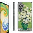 thumbnail image 1 of For Samsung Galaxy A26 5G Phone Case Cover, Shockproof Bumper Hybrid Case with Tempered Glass Screen Protector, by OneToughShield - White Roses, 1 of 3