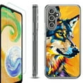 thumbnail image 1 of For Samsung Galaxy A26 5G Phone Case Cover, Shockproof Bumper Hybrid Case with Tempered Glass Screen Protector, by OneToughShield - Wolf Art, 1 of 3