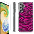 thumbnail image 1 of For Samsung Galaxy A26 5G Phone Case Cover, Shockproof Bumper Hybrid Case with Tempered Glass Screen Protector, by OneToughShield - Zebra Pink, 1 of 3