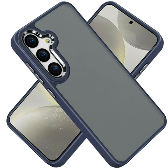 For Samsung Galaxy A26 Case, Slim Fit Thin Hybrid,Frosted Matte Polished Acrylic Hard PC with TPU Rubber Frame Phone Cover (Blue)