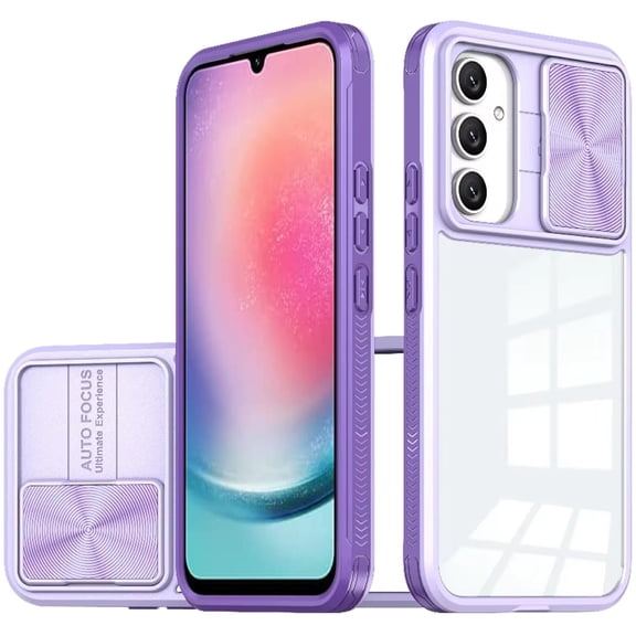 For Samsung Galaxy A26 Fusion Transparent Clear Hybrid Case Cover - Purple