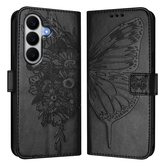 For Samsung Galaxy A27 5G Butterfly PU Leather Flip Wallet Phone Case, Shockproof Card Holder Cover.B01