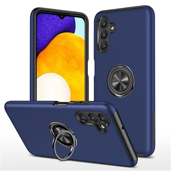 For Samsung Galaxy A27 5G Case With Invisible Magnetic 360 ° Rotating O-Ring Stand Shockproof Phone Case,Blue,For Galaxy A27 5G
