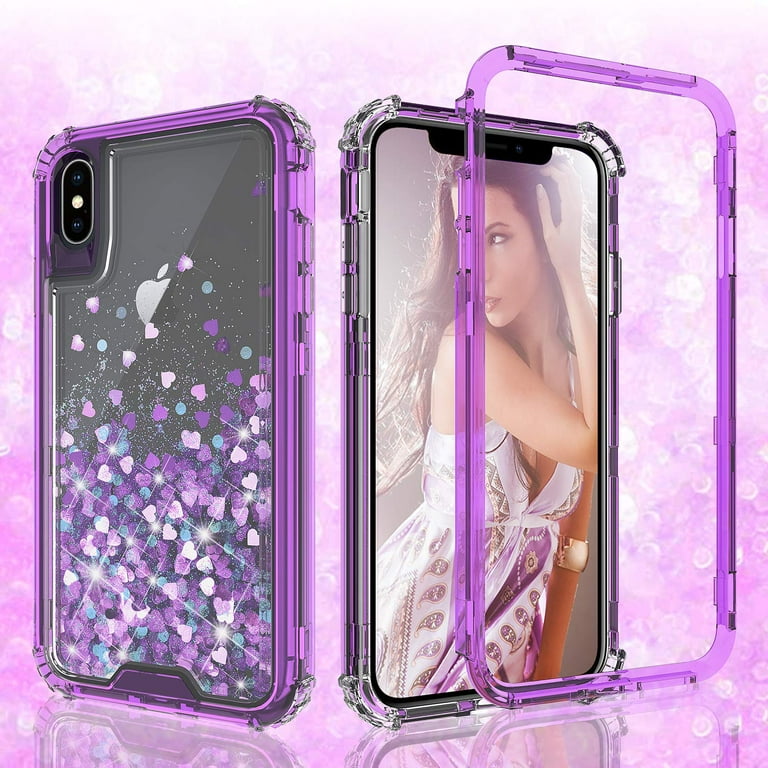 For Samsung Galaxy A30 A20 Case, Hard Clear Glitter Bling