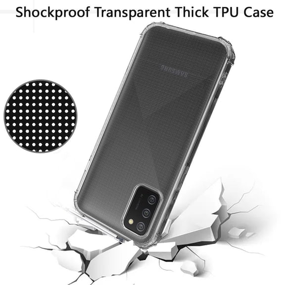 For Samsung Galaxy A32 5G Hybrid Transparent Thick Pure TPU Rubber Silicone 4 Corners Gel Shockproof Protective Slim Back Cover ,Xpm Phone Case [Clear]