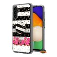 thumbnail image 1 of For Samsung Galaxy A35 5G Elegant Pattern Design Bling Glitter Hybrid with Ring Stand Pop Up Finger Holder Kickstand Phone Case Cover by Xpression - Black White, 1 of 10