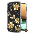 thumbnail image 1 of For Samsung Galaxy A35 5G Hybrid Trendy Image Patterns Design Transparent Hard Back Shockproof TPU Rubber Phone Case Cover by Xpression - Gold Flowers, 1 of 9