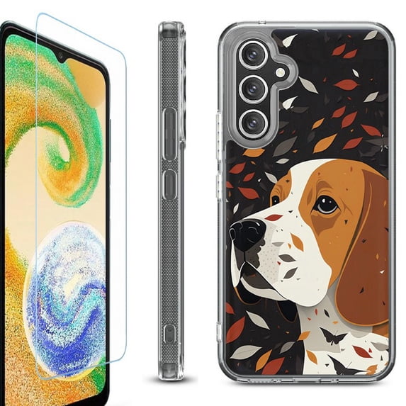 For Samsung Galaxy A35 5G Phone Case Cover, Shockproof Bumper Hybrid Case with Tempered Glass Screen Protector, by OneToughShield - Beagle