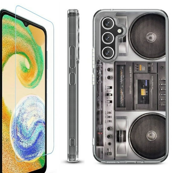 For Samsung Galaxy A35 5G Phone Case Cover, Shockproof Bumper Hybrid Case with Tempered Glass Screen Protector, by OneToughShield - Boombox