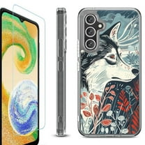 For Samsung Galaxy A35 5G Phone Case Cover, Shockproof Bumper Hybrid Case with Tempered Glass Screen Protector, by OneToughShield - Calm Husky