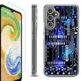 thumbnail image 1 of For Samsung Galaxy A35 5G Phone Case Cover, Shockproof Bumper Hybrid Case with Tempered Glass Screen Protector, by OneToughShield - Cosmos Circuit, 1 of 3
