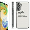 thumbnail image 1 of For Samsung Galaxy A35 5G Phone Case Cover, Shockproof Bumper Hybrid Case with Tempered Glass Screen Protector, by OneToughShield - Dictionary/Laugh, 1 of 3