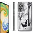 thumbnail image 1 of For Samsung Galaxy A35 5G Phone Case Cover, Shockproof Bumper Hybrid Case with Tempered Glass Screen Protector, by OneToughShield - Forest Deer, 1 of 3