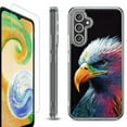 thumbnail image 1 of For Samsung Galaxy A35 5G Phone Case Cover, Shockproof Bumper Hybrid Case with Tempered Glass Screen Protector, by OneToughShield - Geometric Eagle, 1 of 3
