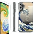 thumbnail image 1 of For Samsung Galaxy A35 5G Phone Case Cover, Shockproof Bumper Hybrid Case with Tempered Glass Screen Protector, by OneToughShield - Great Wave, 1 of 3