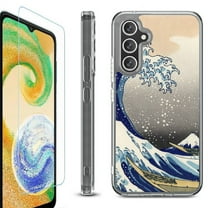 For Samsung Galaxy A35 5G Phone Case Cover, Shockproof Bumper Hybrid Case with Tempered Glass Screen Protector, by OneToughShield - Great Wave