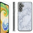 thumbnail image 1 of For Samsung Galaxy A35 5G Phone Case Cover, Shockproof Bumper Hybrid Case with Tempered Glass Screen Protector, by OneToughShield - Marble / Clouds, 1 of 3