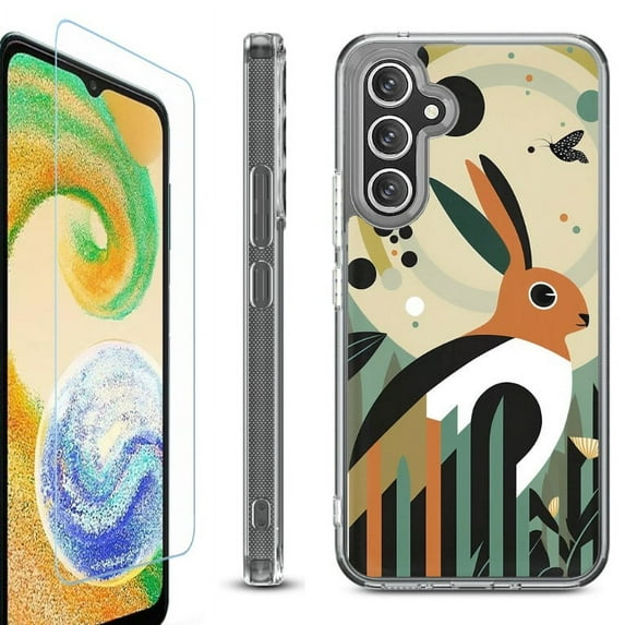 For Samsung Galaxy A35 5G Phone Case Cover, Shockproof Bumper Hybrid Case with Tempered Glass Screen Protector, by OneToughShield - Rabbit