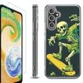 thumbnail image 1 of For Samsung Galaxy A35 5G Phone Case Cover, Shockproof Bumper Hybrid Case with Tempered Glass Screen Protector, by OneToughShield - Skeleton Skater, 1 of 3