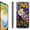 thumbnail image 1 of For Samsung Galaxy A35 5G Phone Case Cover, Shockproof Bumper Hybrid Case with Tempered Glass Screen Protector, by OneToughShield - Spring Flower, 1 of 3