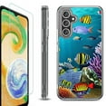 thumbnail image 1 of For Samsung Galaxy A35 5G Phone Case Cover, Shockproof Bumper Hybrid Case with Tempered Glass Screen Protector, by OneToughShield - Underwater, 1 of 3