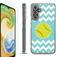thumbnail image 1 of For Samsung Galaxy A36 5G Phone Case Cover, Shockproof Bumper Hybrid Case with Tempered Glass Screen Protector, by OneToughShield - Chevron/Softball, 1 of 3